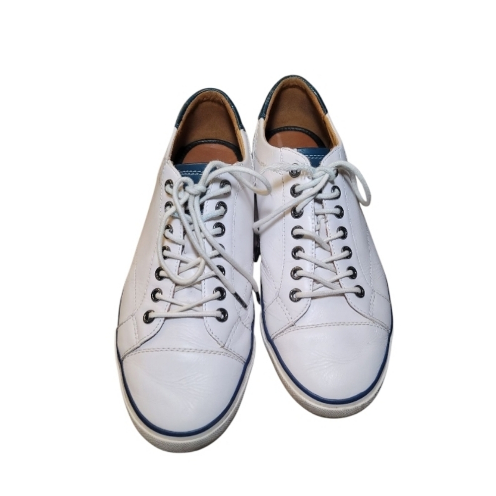 Coach Perkins Men’s Size 11 White And Blue Leather Low Top Sneakers - Picture 2 of 8